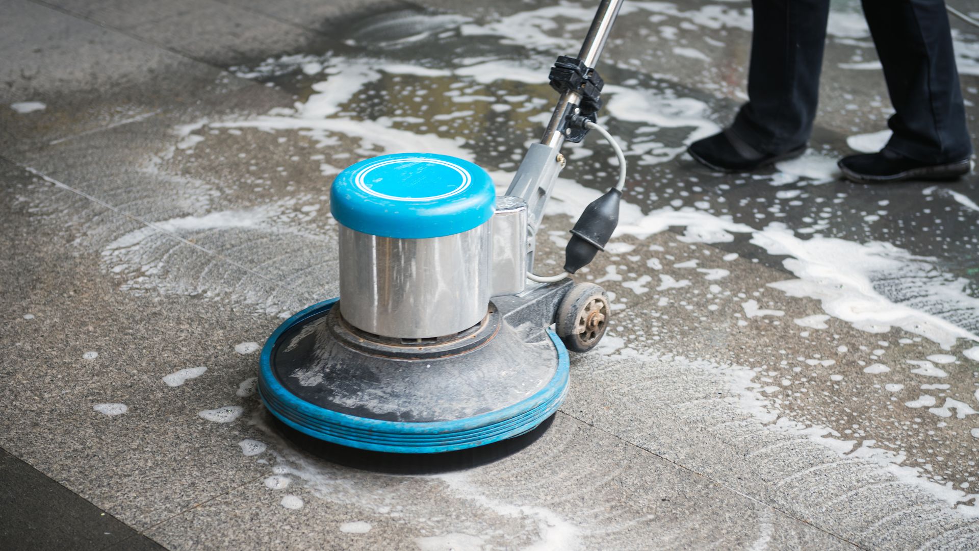 professional cleaning commercial floor with commercial floor equipment