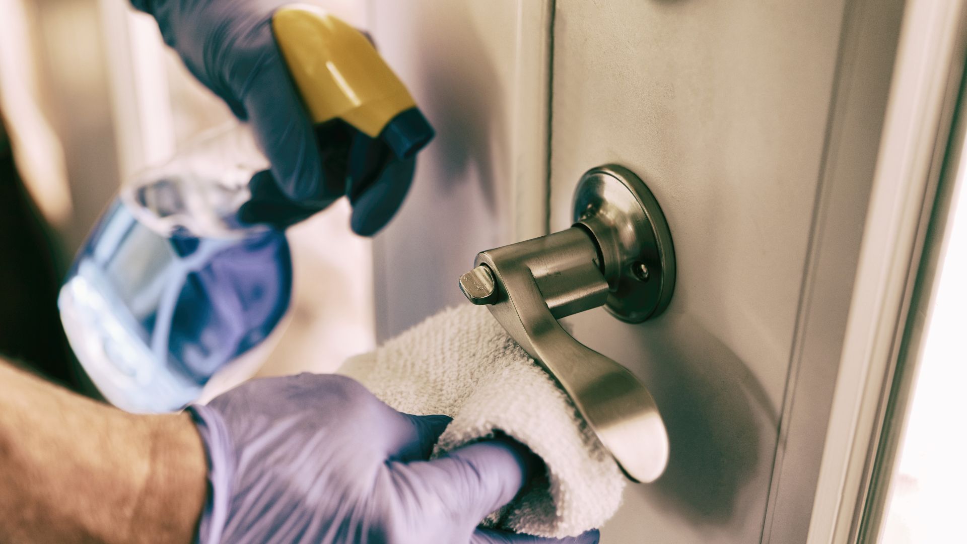 professional cleaning doorknob